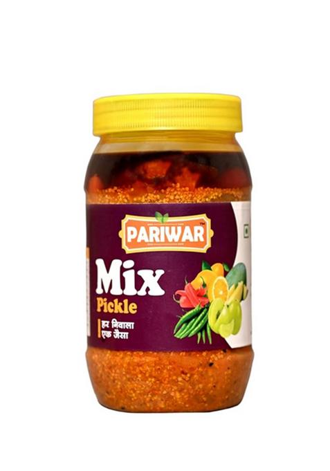 Pariwar Mix Pickle | Assorted Spiced Vegetable Blend For Meal Plates Thali Servings Paratha Pairing Lunch Boxes Home Dining Moments Traditional Mixed Achar 500G