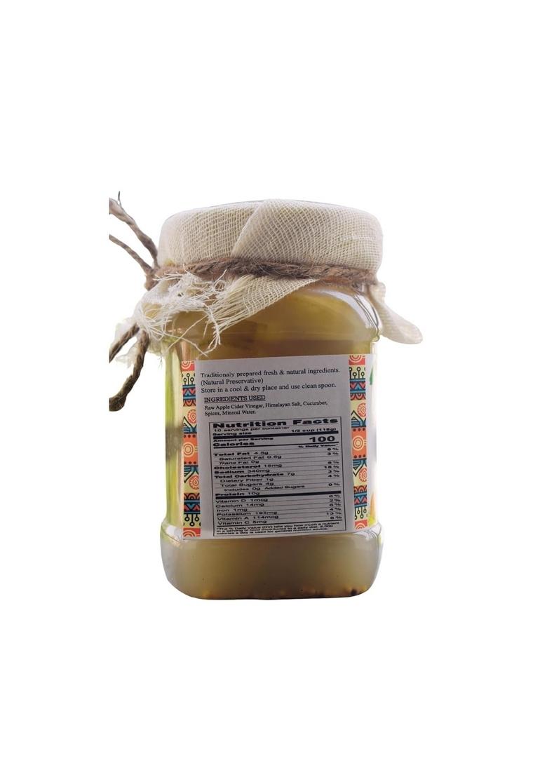 Abheesht Probiotic Cucumber Pickle 400G | Raw Organic Traditionally Naturally Fermented No Preservative| Healthy Gut Bacteria Low Fat Gmo 100 Vegan Khira Achar