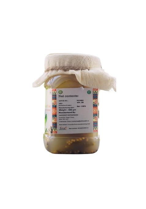 Abheesht Probiotic Cucumber Pickle 400G | Raw Organic Traditionally Naturally Fermented No Preservative| Healthy Gut Bacteria Low Fat Gmo 100 Vegan Khira Achar