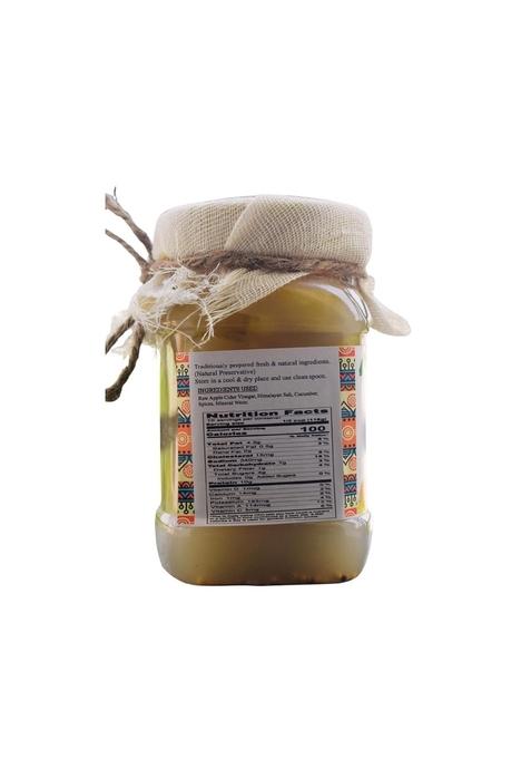 Abheesht Probiotic Cucumber Pickle 400G | Raw Organic Traditionally Naturally Fermented No Preservative| Healthy Gut Bacteria Low Fat Gmo 100 Vegan Khira Achar