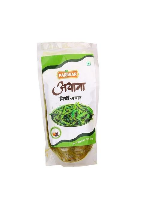 Pariwar Athana Mirchi | Traditional Stuffed Green Chilli Pickle For Meal Plates Lunch Boxes Paratha Pairing Snack Moments Home Dining Spreads Spiced Mirch 200Gm