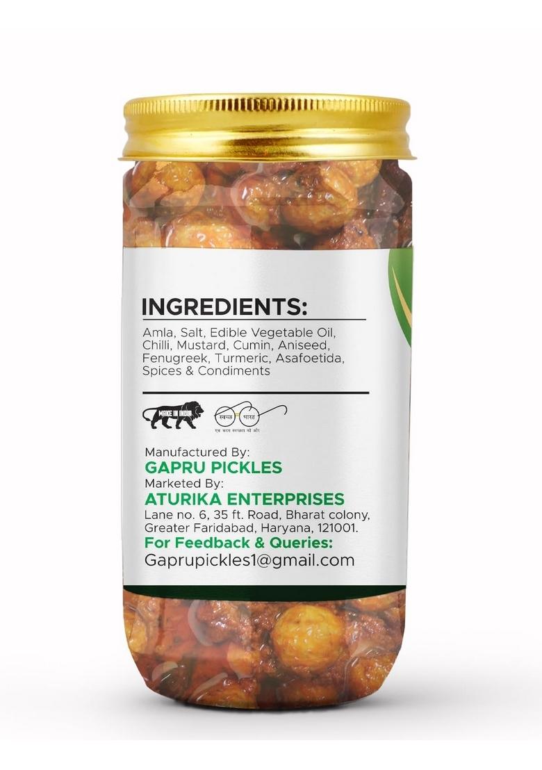 Gapru Pickle Amla Homemade Fresh Gooseberry Ka Aachar 400G | Organic North Indian Healthy Traditional Home Made Achaar