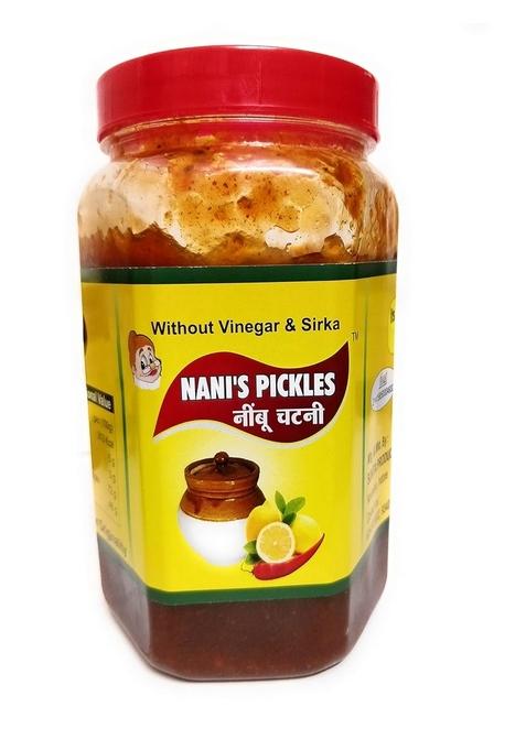 Nani'S Pickles Nani’S Neebu Chatni 1Kg – Homemade Authentic Lemon Chutney Traditional Indian Recipe Chemical Free No Preservatives Fresh Natural Nimbu Pickle