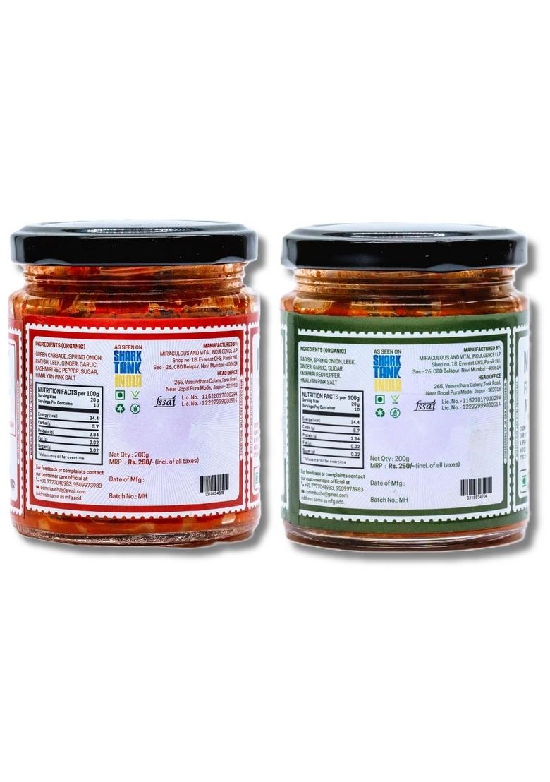 Mavi'S Kimchi | Vegan Radish Combo Pack Of 2 200G Each Korean 100 Natural No Preservatives Organic And Artificial Flavour Or Colour Probiotic Pickle