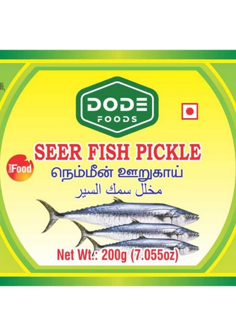 Dode Foods Seer Fish Pickle | Authentic South Indian Seafood Spicy Tangy Flavor Traditional Homemade Style Ready To Eat Non Veg Net Wt 200G 7 05 Oz