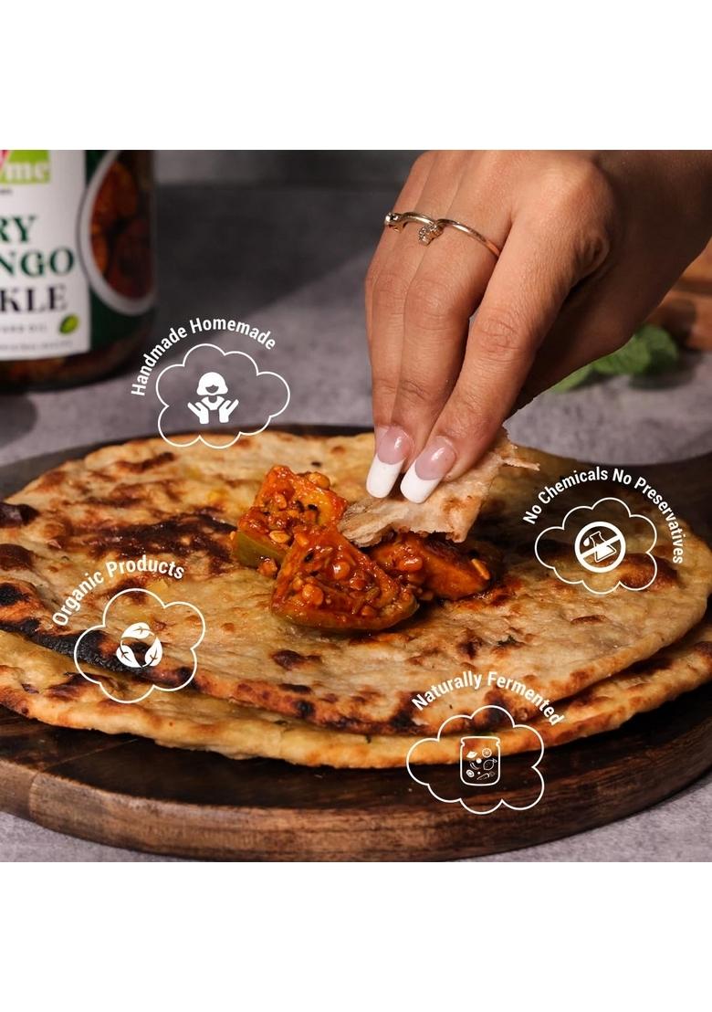 Add Me Dry Rajsathani Masala Aam Ka Achar Less Oil 500Gm Sukha Mango Pickle 500G Pickles Glass Jar | Tangy Spicy Indian Made With Natural Ingredients Preservative Free Perfect For Snacks Meals