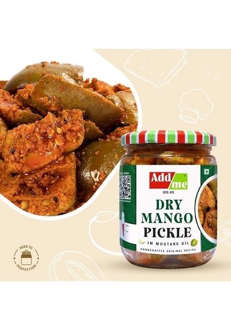Add Me Dry Rajsathani Masala Aam Ka Achar Less Oil 500Gm Sukha Mango Pickle 500G Pickles Glass Jar | Tangy Spicy Indian Made With Natural Ingredients Preservative Free Perfect For Snacks Meals