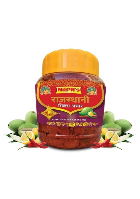 Nilon'S Rajasthani Mixed Pickle Lemon Mango Green Chilli Traditional Achar 400 Gm Pack Of 1