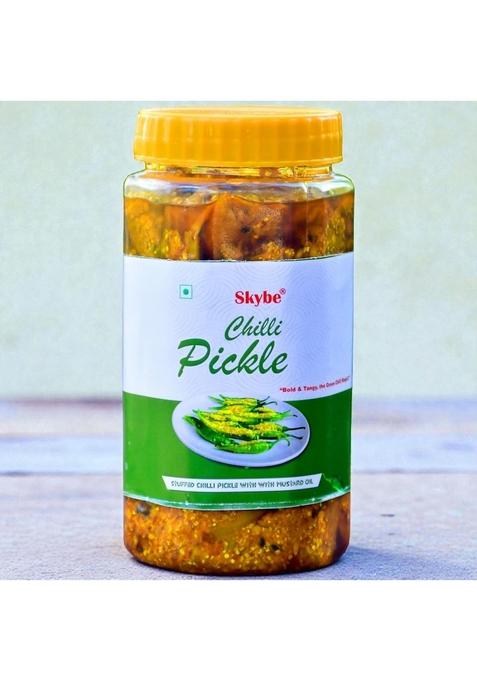Skybe Green Chilli Pickle 500G Spicy Heat Blend Made With Authentic Tangy Mix