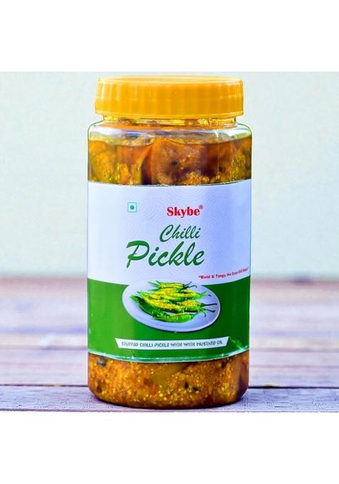 Skybe Green Chilli Pickle 500G Fresh Zesty Heat Loaded With Pure Tangy Aroma