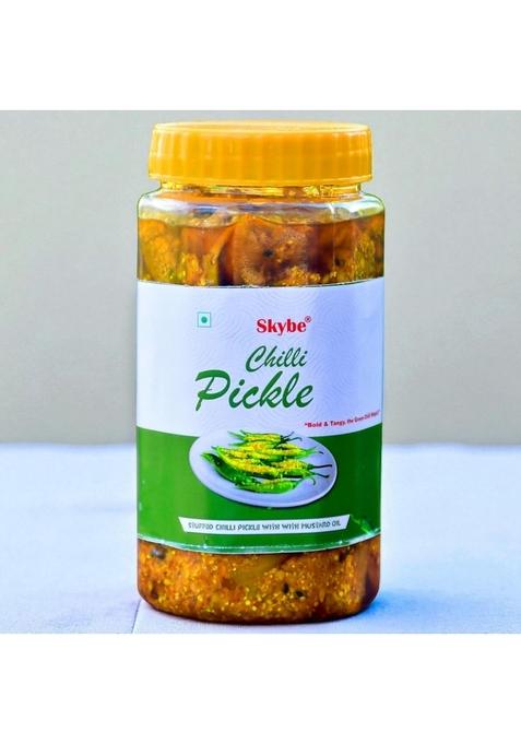Skybe Green Chilli Pickle 500G Hot Flame Fusion Crafted With Pure Tangy Natural Spice Heat And Traditional Aromatic Taste Blend