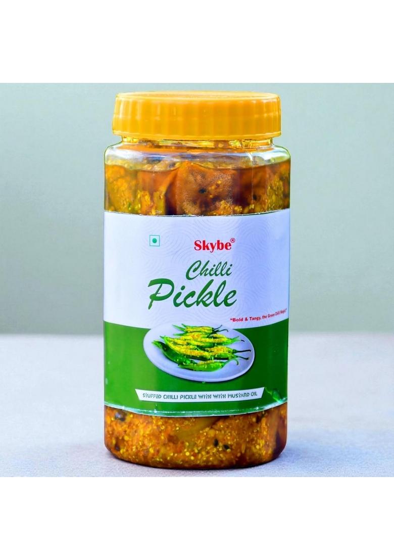 Skybe Green Chilli Pickle 500G Premium Tangy Hot Fusion With Pure Spicy Heat