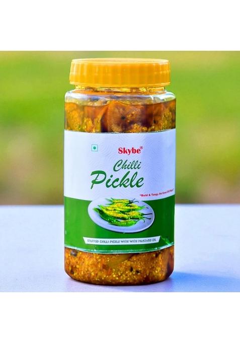 Skybe Green Chilli Pickle 500G Spicy Fusion Created With Tangy Pure Natural Heat