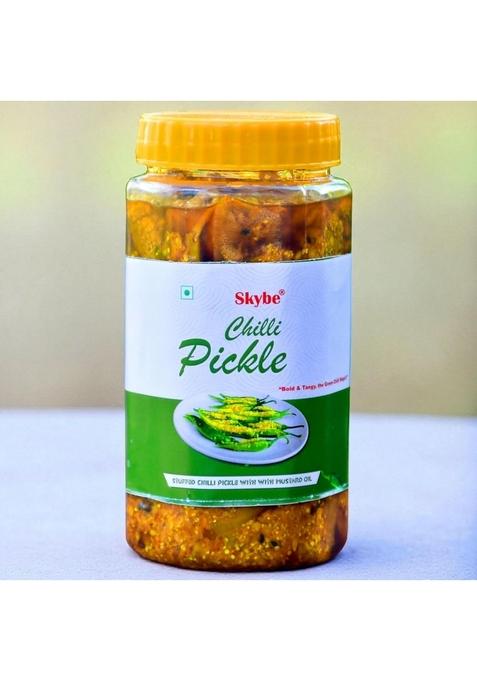 Skybe Green Chilli Pickle 500G Fiery Tangy Zing Packed With Authentic Spicy Heat