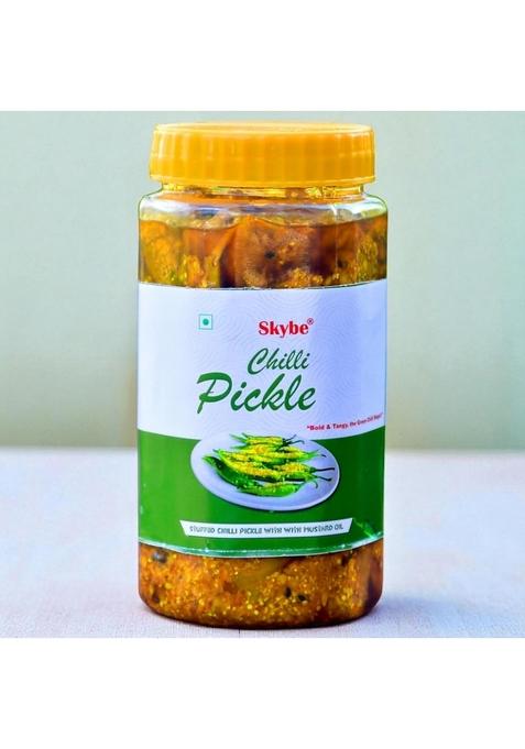 Skybe Green Chilli Pickle 500G Tangy Flame Loaded With Pure Spicy Fresh Taste