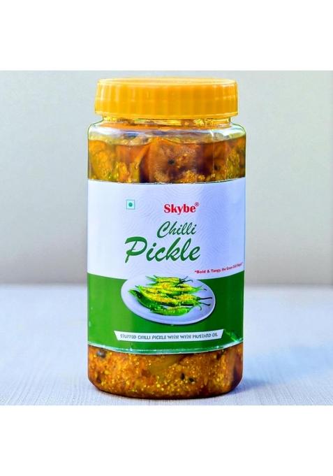 Skybe Green Chilli Pickle 500G Rich Tangy Heat Infused With Pure Spicy Aroma