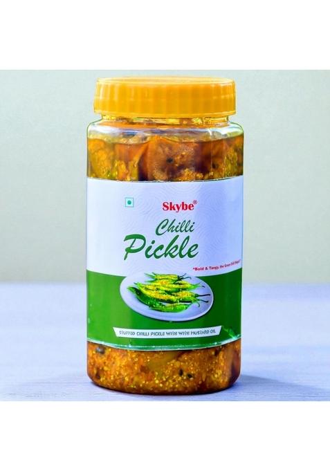 Skybe Green Chilli Pickle 500G Spicy Heat Packed With Rich Tangy Natural Taste