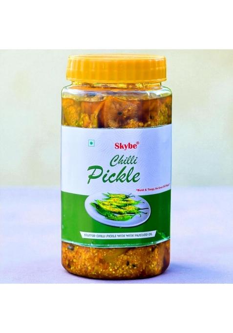 Skybe Green Chilli Pickle 500G Fresh Tangy Heat With Pure Natural Spicy Aroma