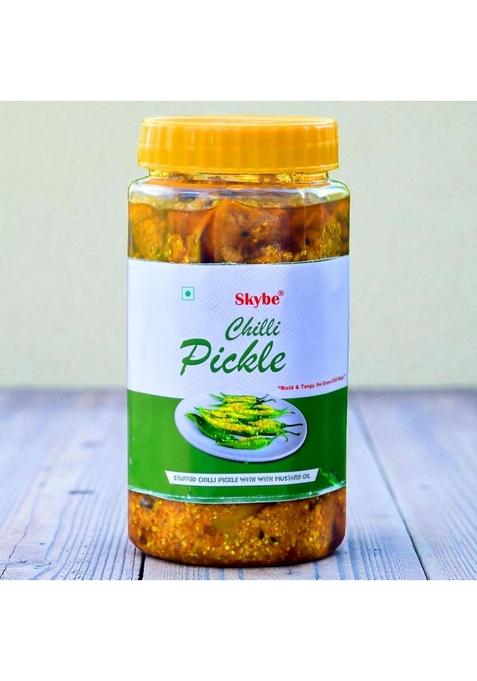 Skybe Green Chilli Pickle 500G Fiery Heat Aroma Mixed With Rich Tangy Hot Spicy Natural Pure Taste