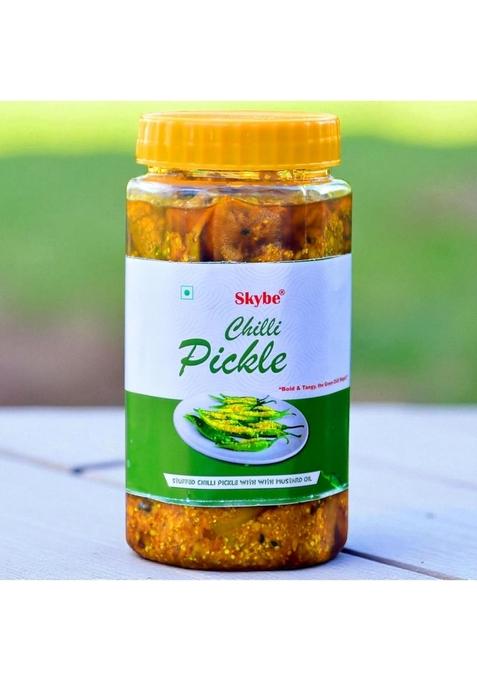 Skybe Green Chilli Pickle 500G – Premium Tangy Burst Crafted With Strong Heat