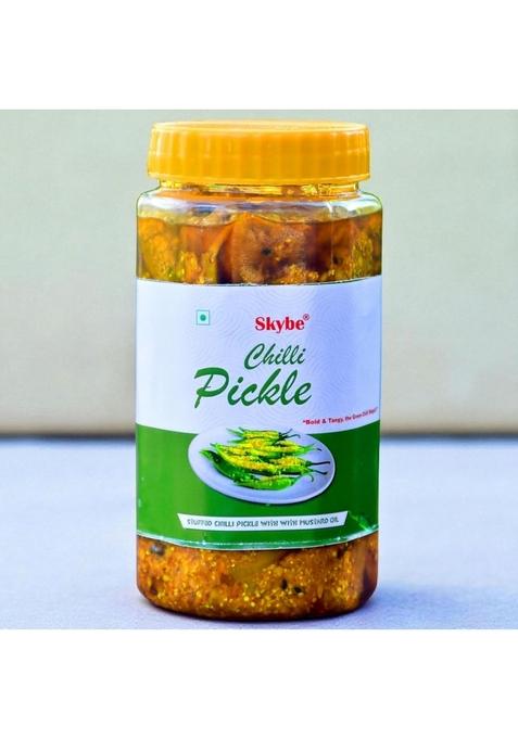 Skybe Green Chilli Pickle 500G – Authentic Tangy Punch Wrapped In Heat For Taste