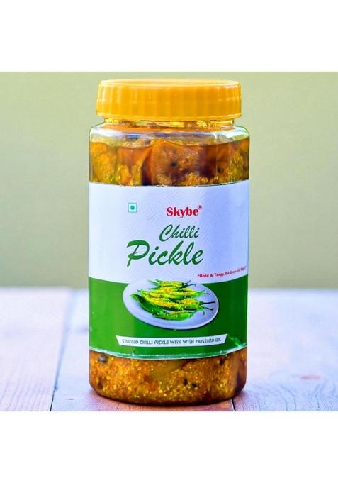 Skybe Green Chilli Pickle 500G – Smooth Tangy Heat Enhanced With Pure Aroma Blend