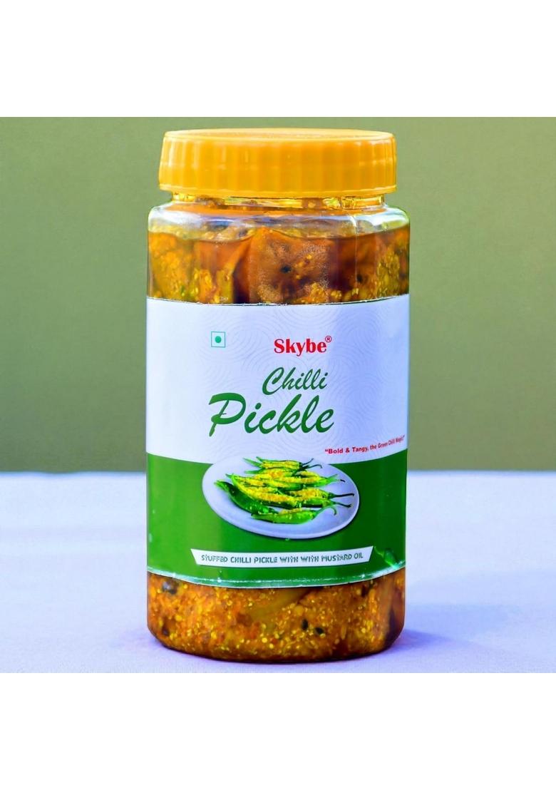 Skybe Green Chilli Pickle 500G – Fresh Heat Combined With Tangy Spice For Strong Taste