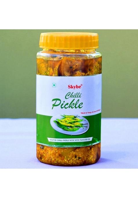 Skybe Green Chilli Pickle 500G – Fresh Heat Combined With Tangy Spice For Strong Taste