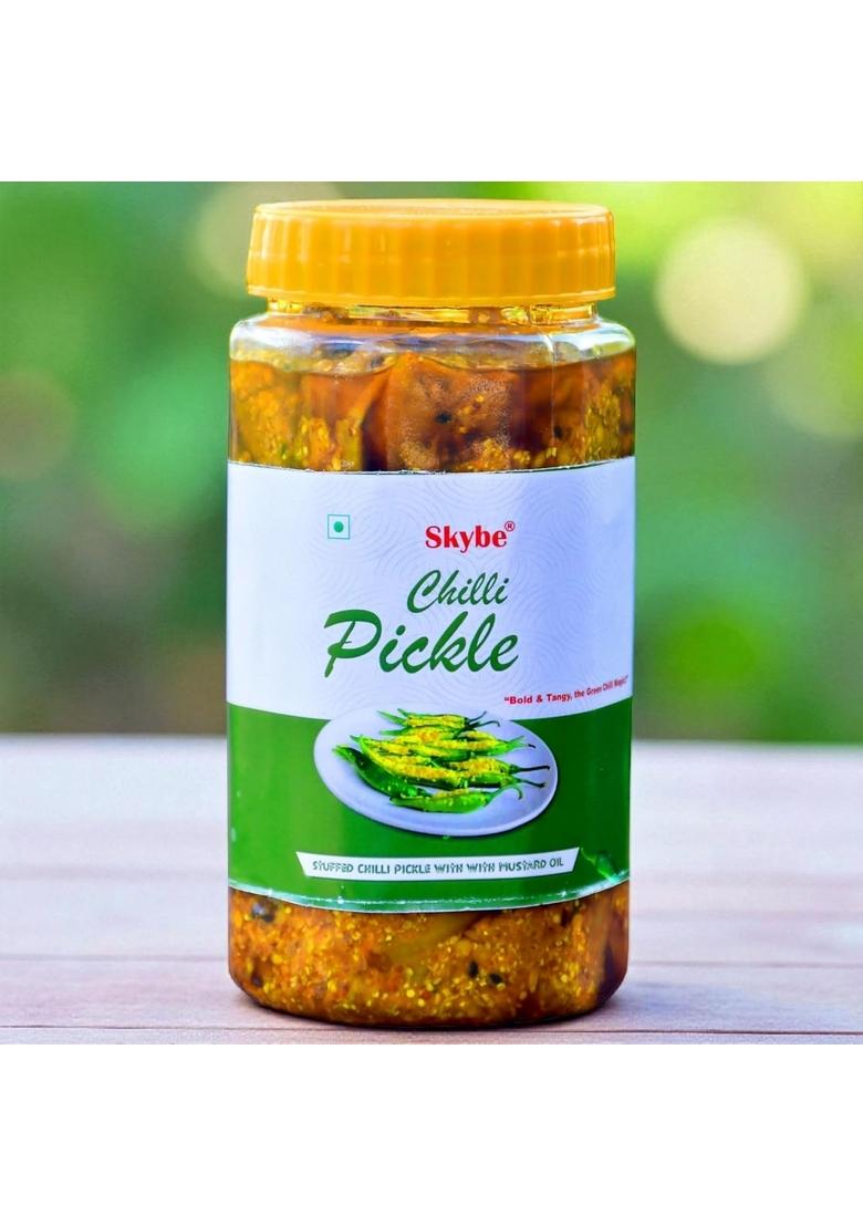 Skybe Green Chilli Pickle 500G – Signature Tangy Zest Paired With Indian Spices For Pure Heat