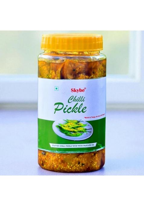 Skybe Green Chilli Pickle 500G – Fiery Spice Mixed With Tangy Smoothness For Impact
