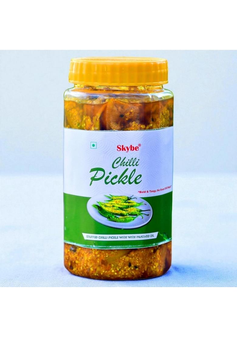 Skybe Green Chilli Pickle 500G – Fresh Spicy Heat Mixed With Tangy Zest To Deliver A Premium Taste Punch