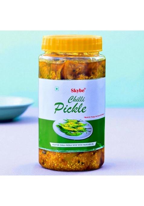 Skybe Green Chilli Pickle 500G – Premium Heat Balanced With Warm Tangy Layers For A Fine Taste
