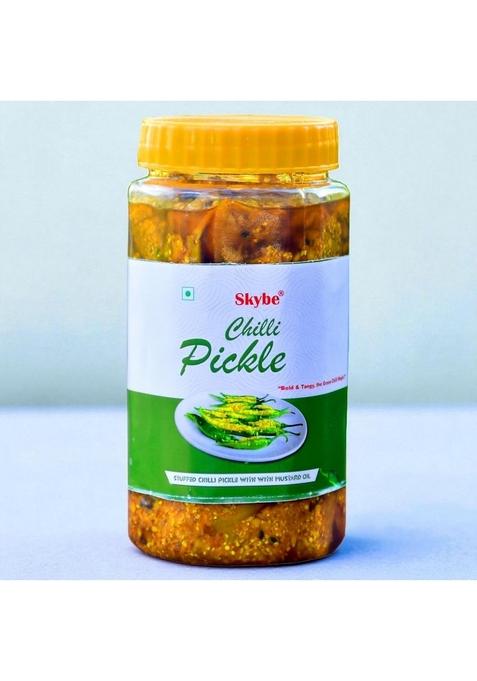 Skybe Green Chilli Pickle 500G – Crafted Spicy Heat Balanced With Tangy Freshness To Offer An Elite And Memorable Taste