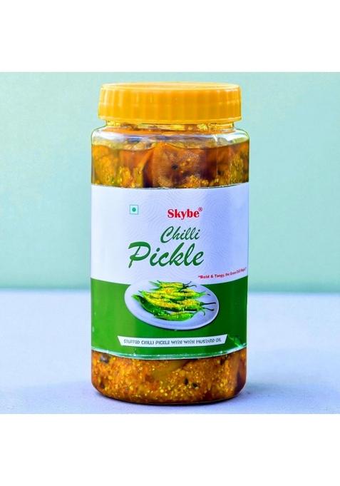 Skybe Green Chilli Pickle 500G – Smooth Tangy Fire Enhanced With Classic Spices Delivering A Premium Flavor Identity