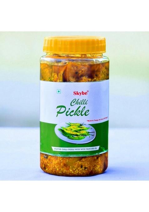 Skybe Green Chilli Pickle 500G – Premium Fiery Aroma Combined With Tangy Spice Notes Offering A Memorable Taste