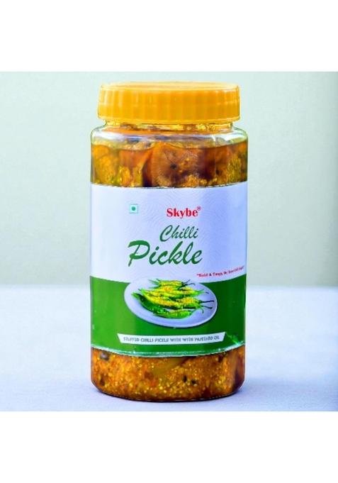 Skybe Green Chilli Pickle 500G – Hot Tangy Fusion Built With Natural Spices Delivering A Bold Luxurious Taste Feeling