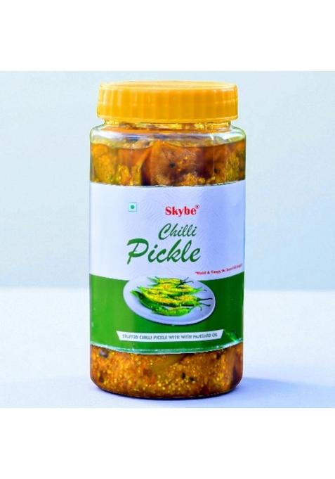 Skybe Green Chilli Pickle 500G – Fiery Aroma Blended With Tangy Spice Crafting A Refined And Memorable Flavor Hit
