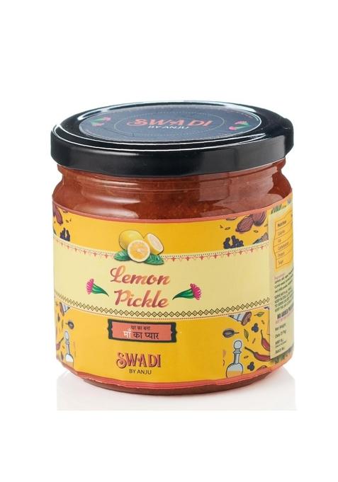 Swadi By Anju Homemade Rajasthani Nimbu Ka Achar | Oil Free Vinegar Sweet Sour Lemon Pickle Natural With No Added Preservatives 250Gm