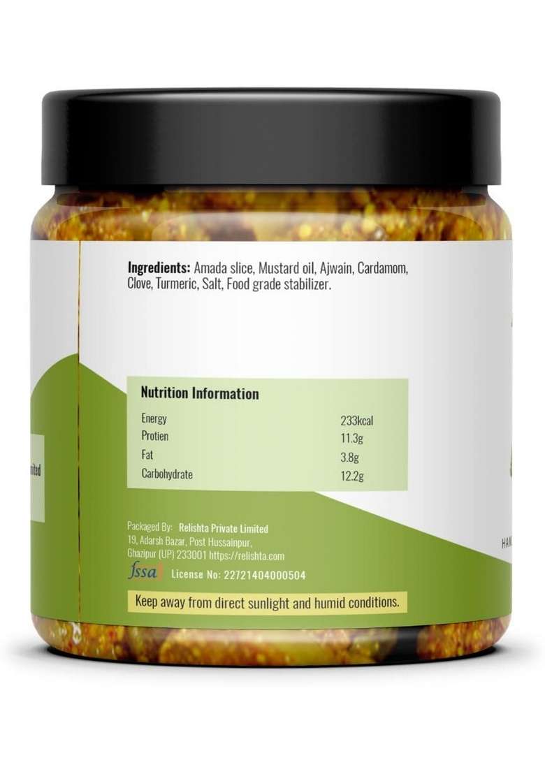 Relishta Amada Garlic Pickle Combo 2X250G Premium Less Oil Homemade - Indya
