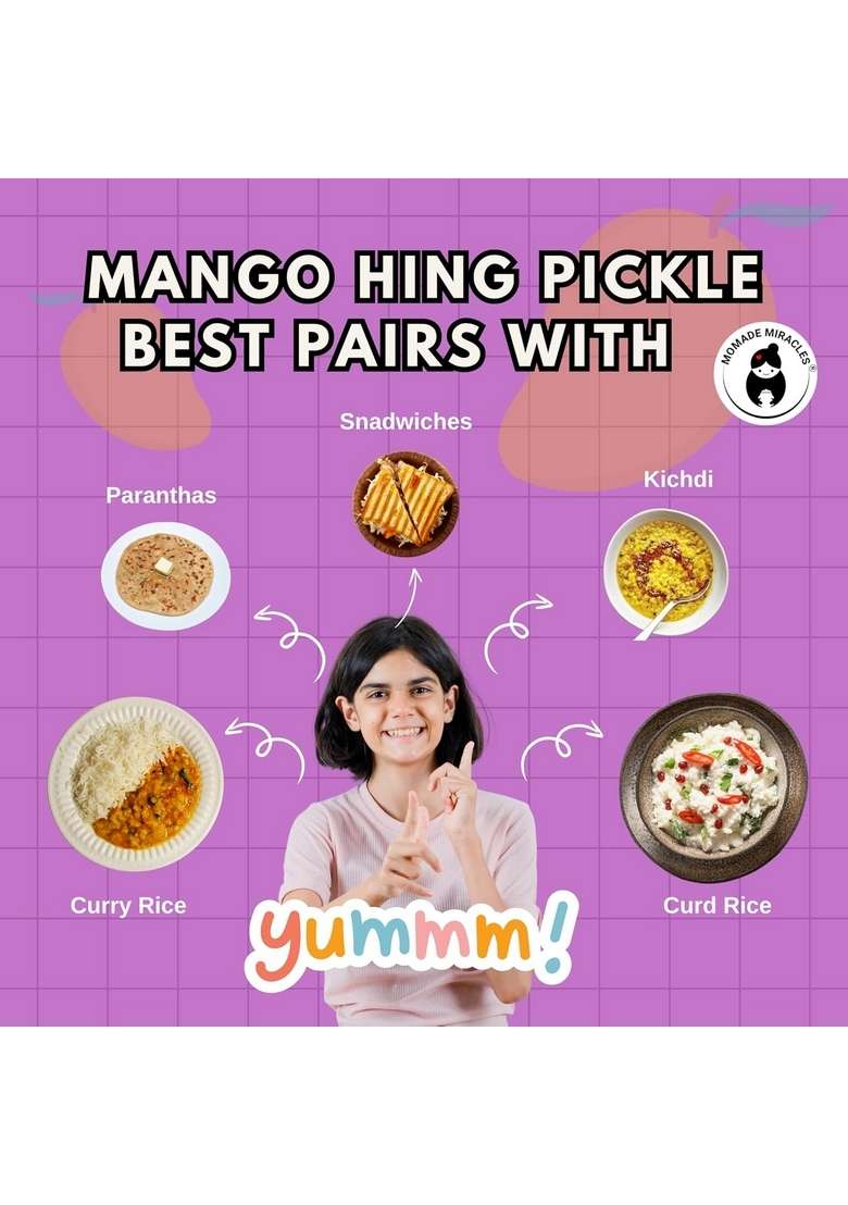 Momade Miracles Mango Aam Ka Achar Pickle Without Oil 800 Gm Traditional Indian Homemade With Hing Sweet Tangy | Dry Sukha Achaar Made Organic Methods Preservative Free - Indya