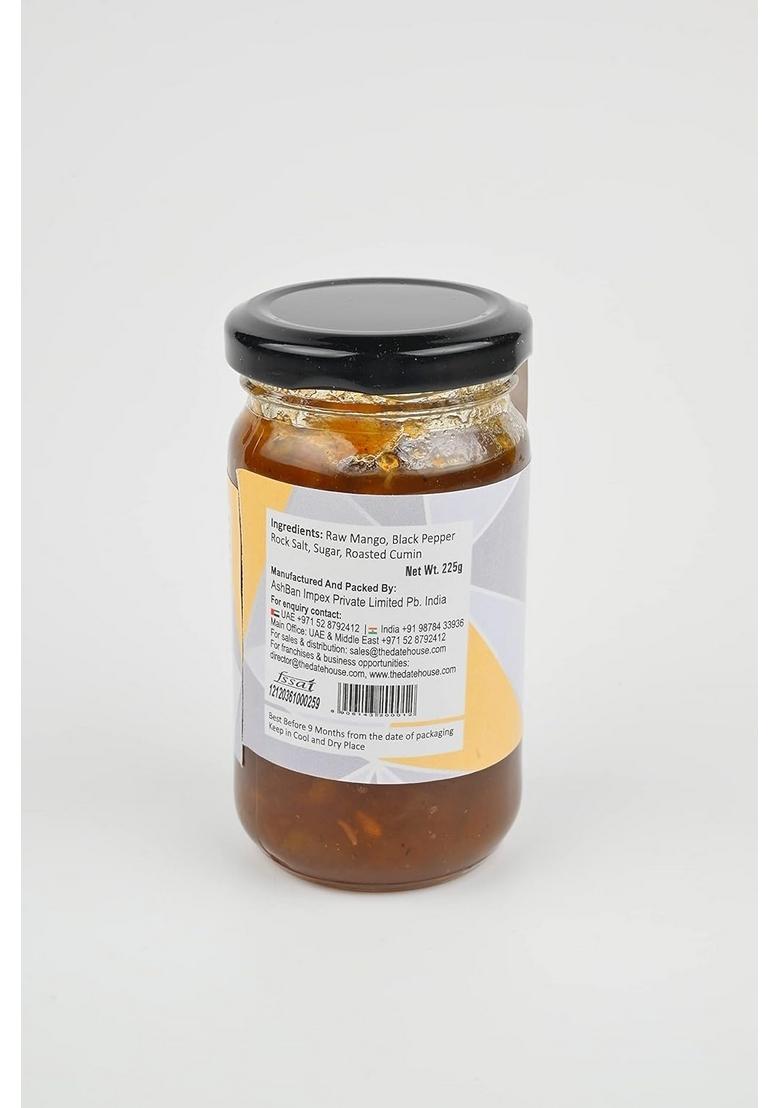 The Date House Mango Chutney | Sweet And Sour Aam Ki No Artificial Preservatives Or Flavors 100 Plastic Free Packaging Mouth Watering 225 Gm Pack Of 1