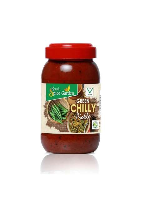 Kerala Spice Garden Green Chilli Pickle | Hari Mirch Aachar Style Organic 500G