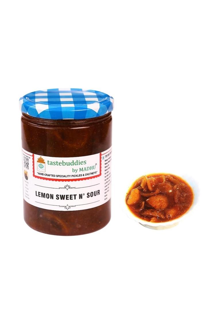 Tastebuddies By Madhu Madhu® Lemon Sweet N Sour Pickle 450 Gm Handcrafted Homemade Fresh Nimbus With Khatta Meetha Flavours Perfect For Indian Meals