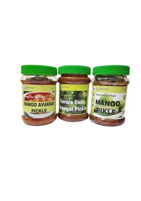 Neotea Homemade Kerala Manga Avakkai Vadu Mangai Mango Pickles Pickled Combo Pack 900 Gm