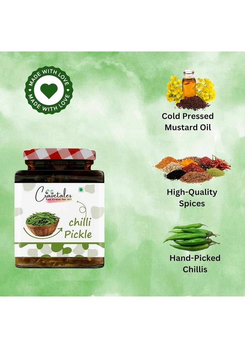 Cravetales Chilli Pickle 250G 100 Natural Homemade Tasty Healthy No Artificial Color Flavor Palm Oil Free