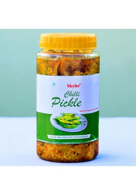 Skybe Green Chilli Pickle 500G – Smooth Tangy Fire Enhanced With Classic Spices For A Memorable Taste
