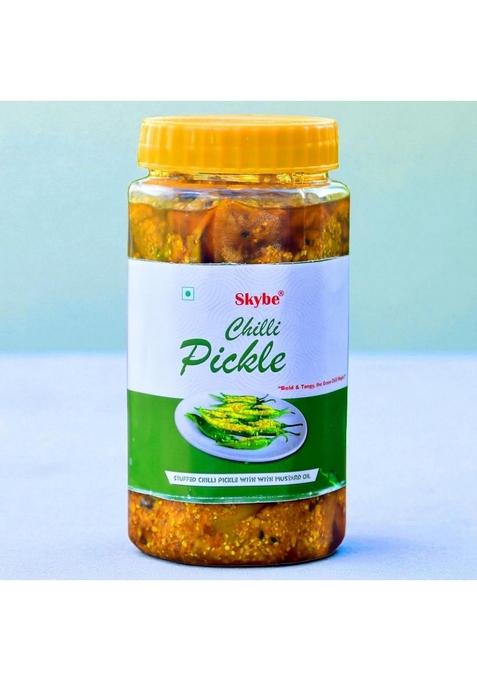 Skybe Green Chilli Pickle 500G – Elite Tangy Heat Infused With Heritage Spices Creating A Deep Smooth Authentic Flavor
