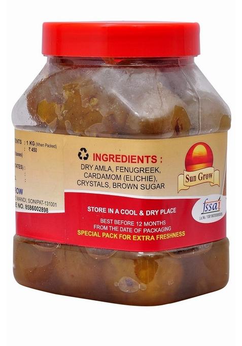 Sun Grow Home Made Hand Mother Herbal Organic Amla Murabba Good For Blood Circulation Ingredient Honey Fenugreek Clove Elam Crystals Cardamom Natural Brown Sugar Elichie Palm 900 Grams