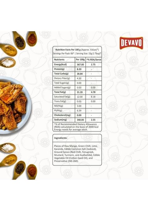 Devavo Mixed Pickle 450 G | Traditional Grandma'S Recipe Handmade With Love Sun Dried No Artificial Colour Flavour