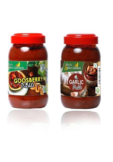 Kerala Spice Garden Gooseberry Garlic Pickle | 100 Natural Style Authentic Combo 500G 2 X 500 G